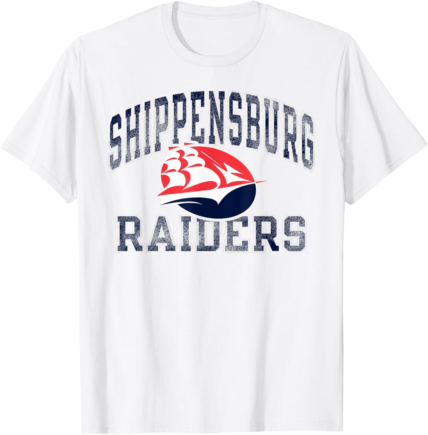 Shippensburg Raiders Vintage Worn Gray Officially Licensed T-Shirt - T-Shirt | White