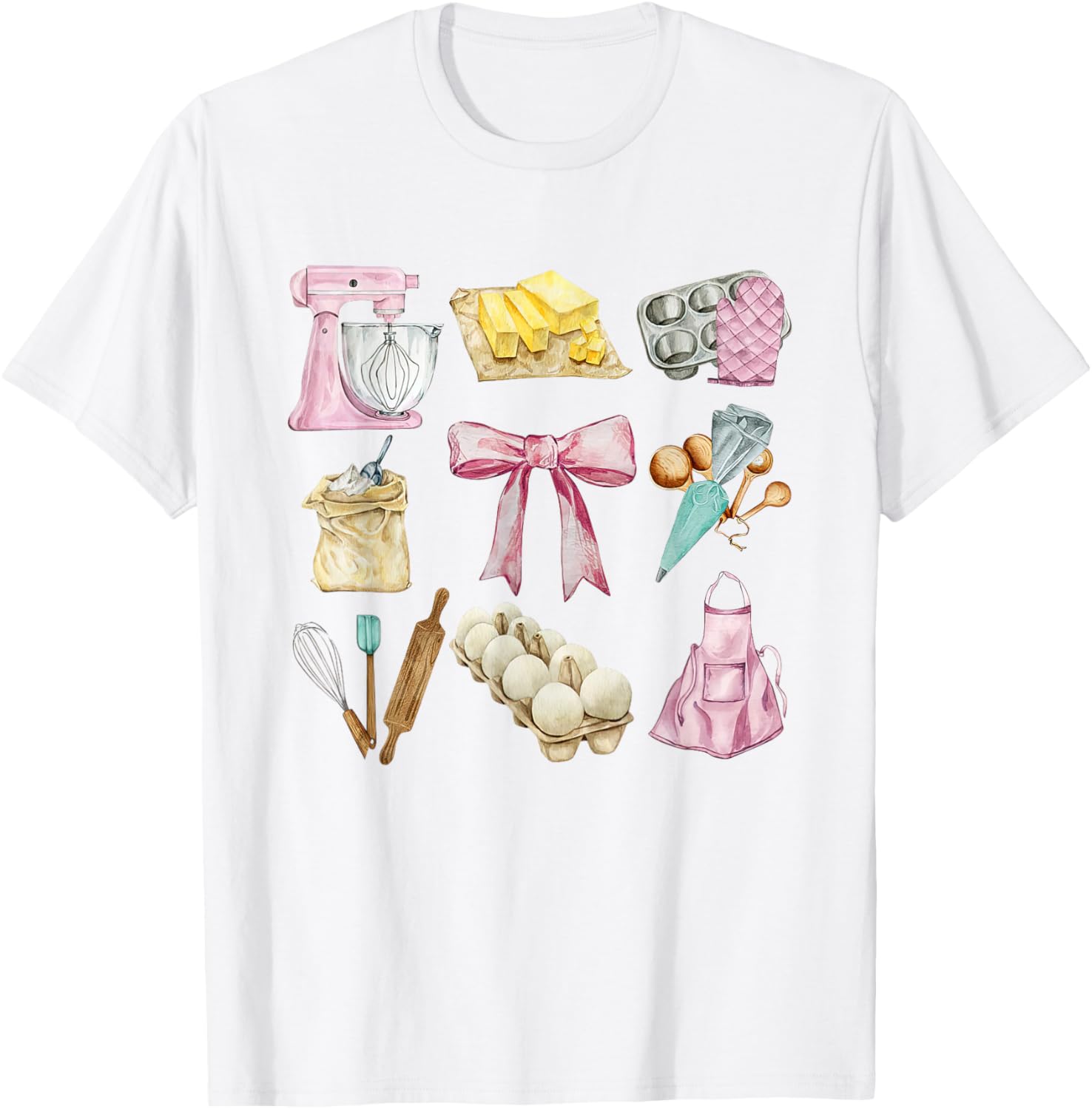 Retro Coquette Baker Aesthetic Bake Lover Baking Women Girls T-Shirt - T-Shirt | White