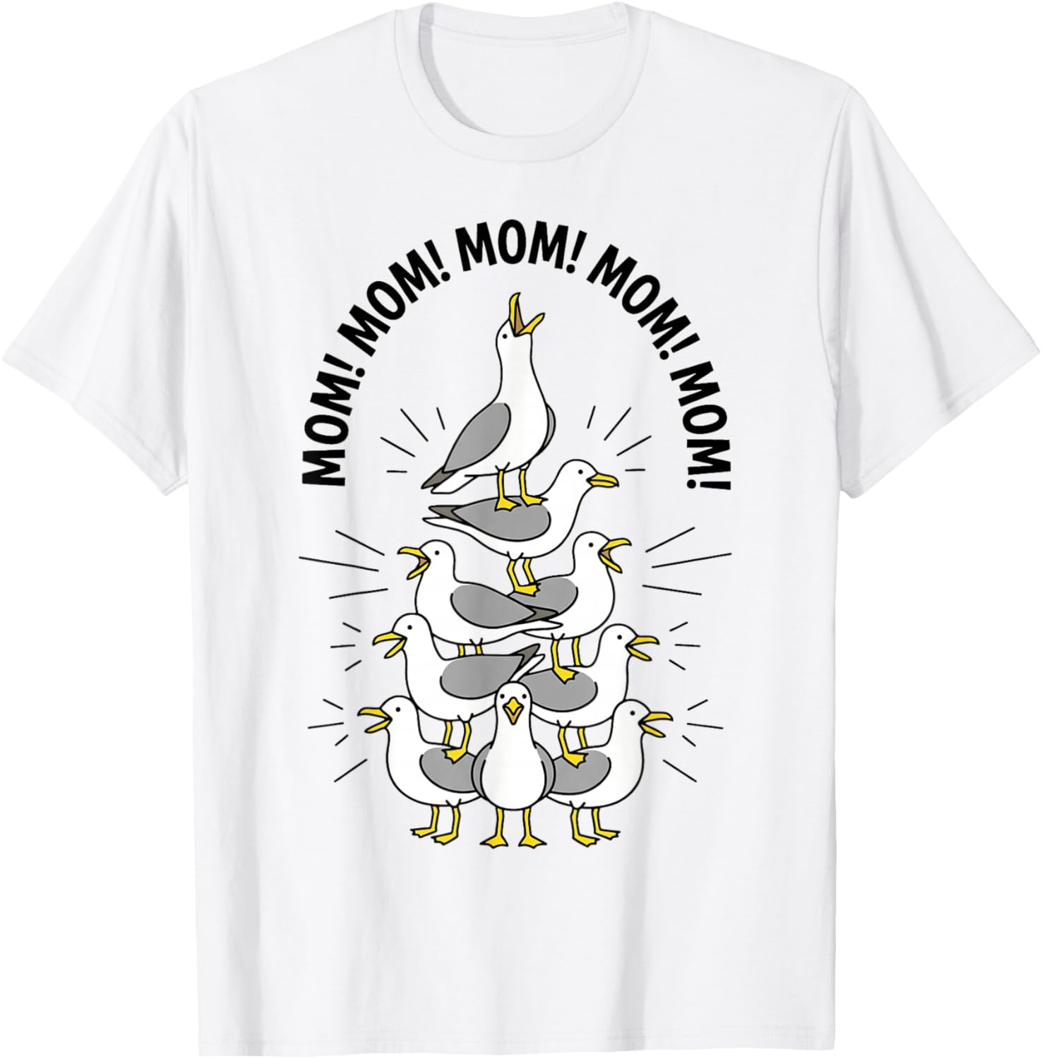 Seagull Mom Beach Ocean Bird Lover Mother's Day T-Shirt - T-Shirt | White