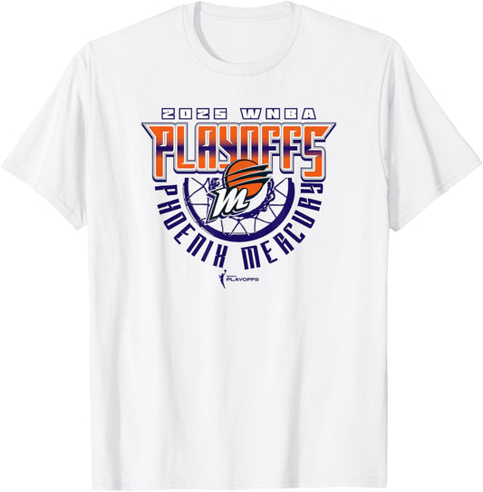 WNBA Official Phoenix Mercury 2025 Playoffs Above The Rim T-Shirt - T-Shirt | White