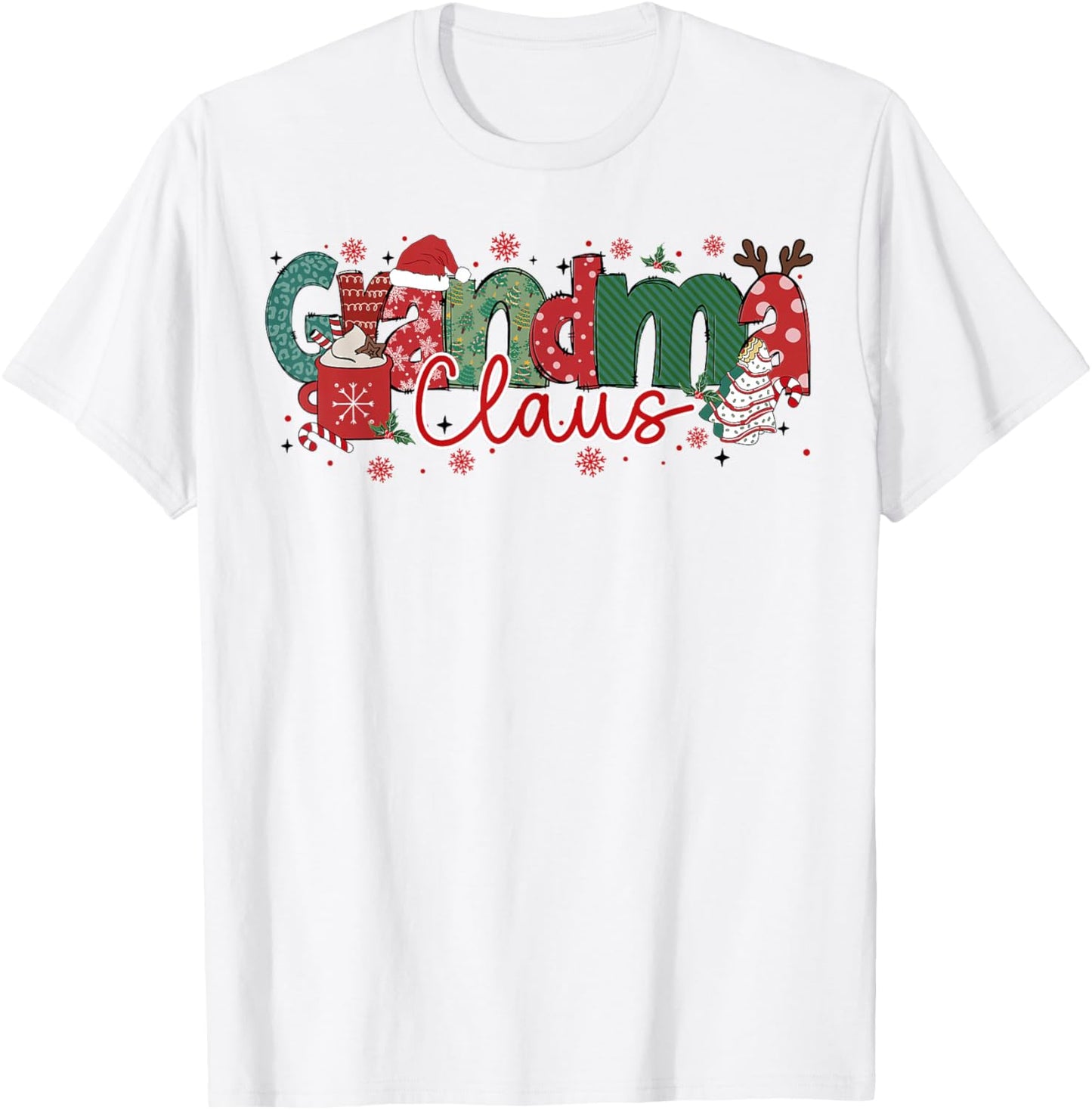 Grandma Claus Christmas Pajama Santa Claus Family Matching T-Shirt - T-Shirt | White