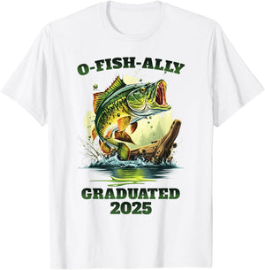 O-Fish-Ally 2025 Graduated Funny Class of 2025 seniors grad T-Shirt - T-Shirt | White