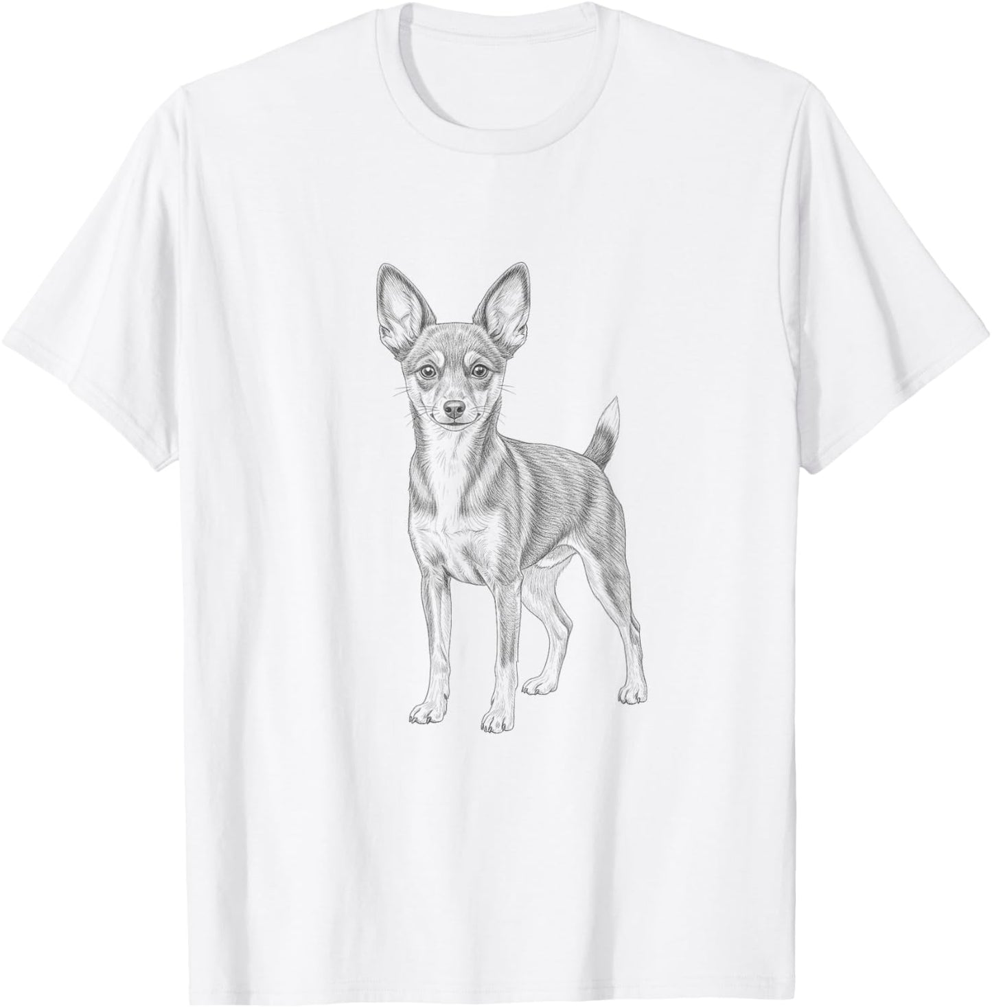 Vintage Toy Fox Terrier Drawing Art Design T-Shirt - T-Shirt | White