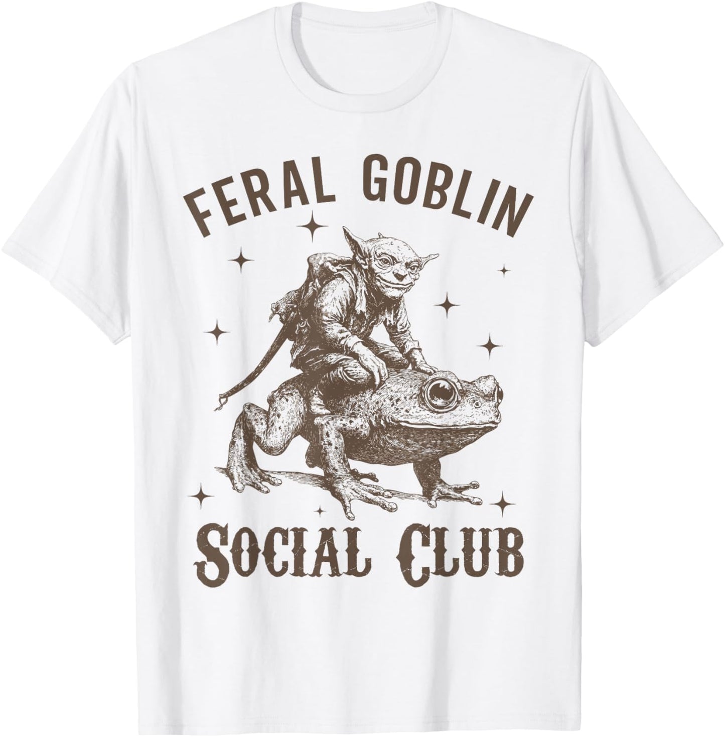 Funny Goblincore Feral Goblin Social Club T-Shirt - T-Shirt | White