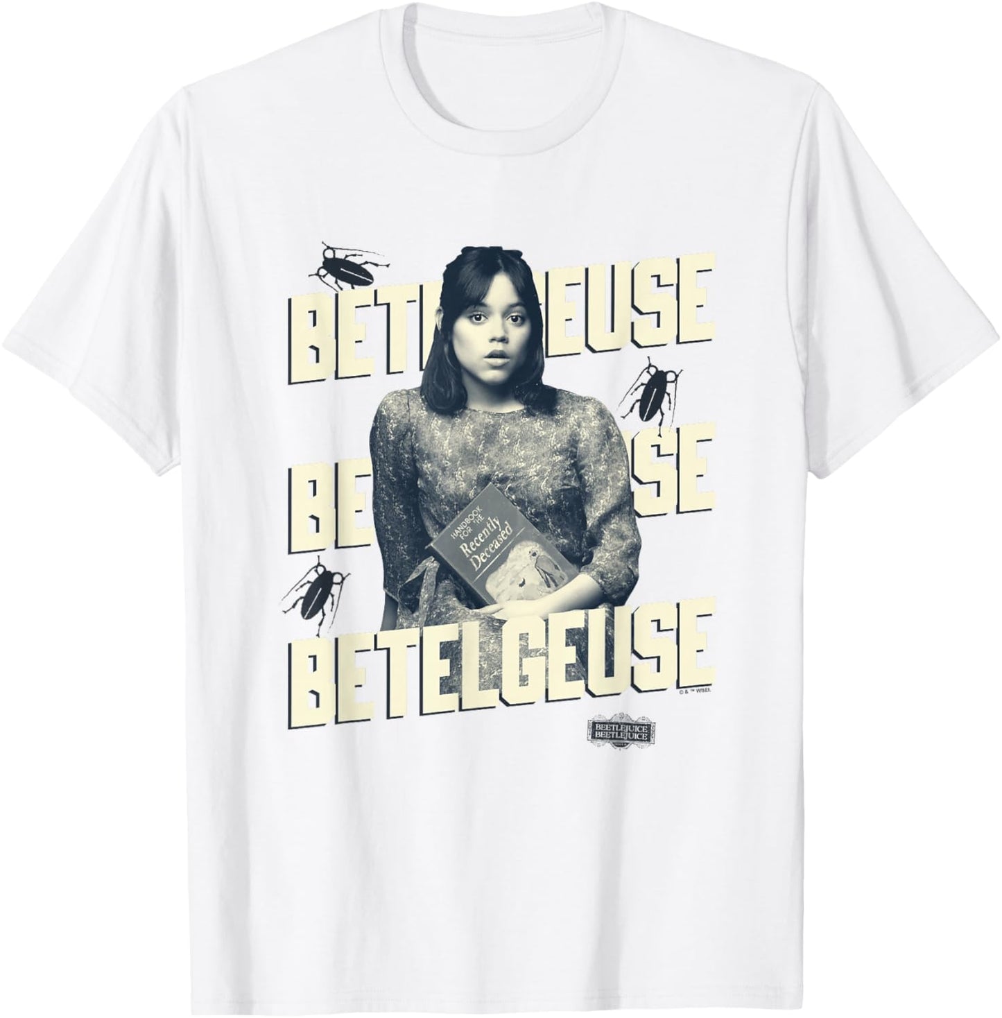 Beetlejuice Beetlejuice Astrid Holding Book Vintage T-Shirt - T-Shirt | White