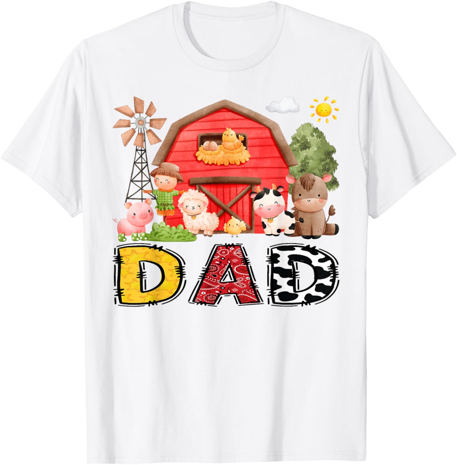 Dad Farm Cow Birthday Boy Matching Family Matching T-Shirt - T-Shirt | White