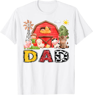 Dad Farm Cow Birthday Boy Matching Family Matching T-Shirt - T-Shirt | White