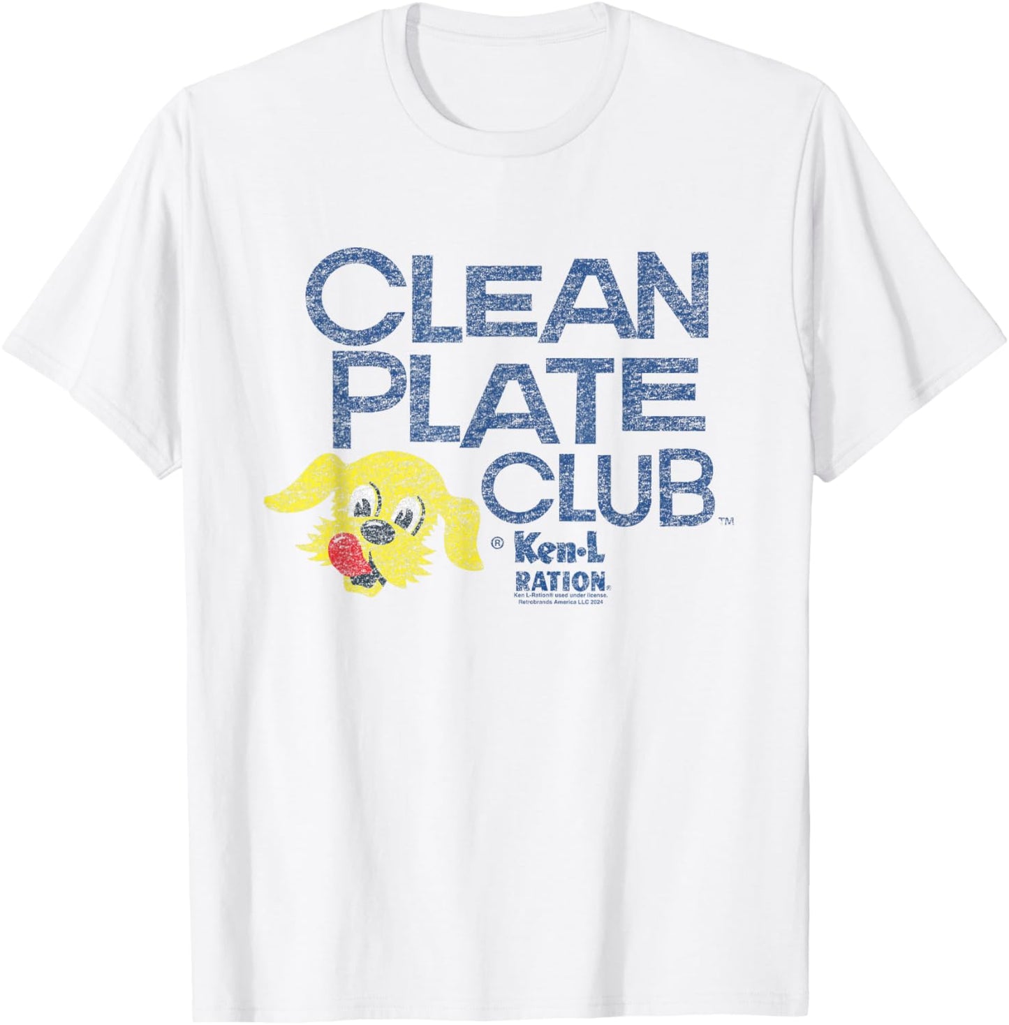 Ken L-Ration Clean Plate Club Distressed Retro Dog Food Men Women Kids T-Shirt - T-Shirt | White