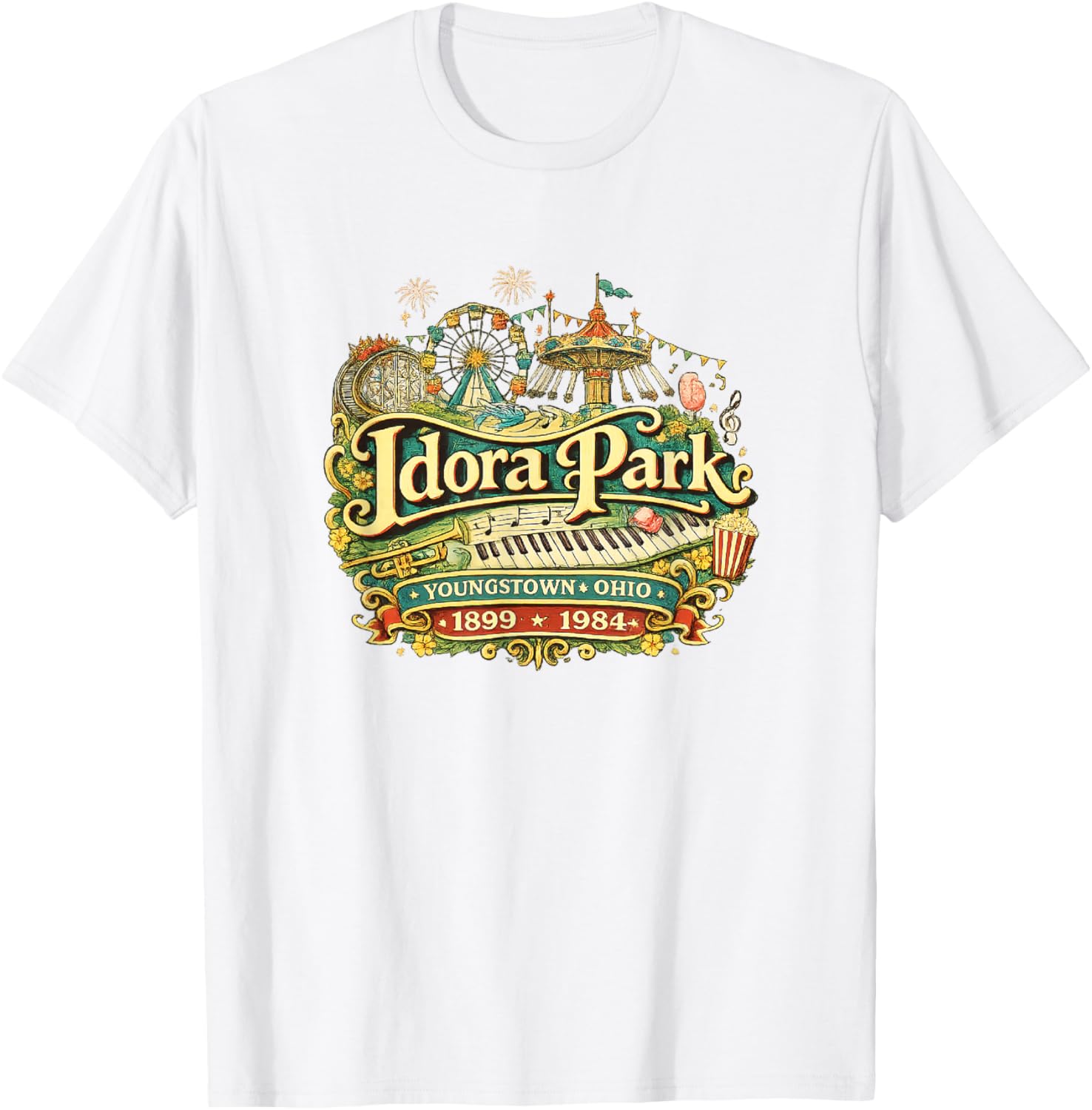 Idora Park Youngstown Ohio Vintage Amusement T-Shirt - T-Shirt | White