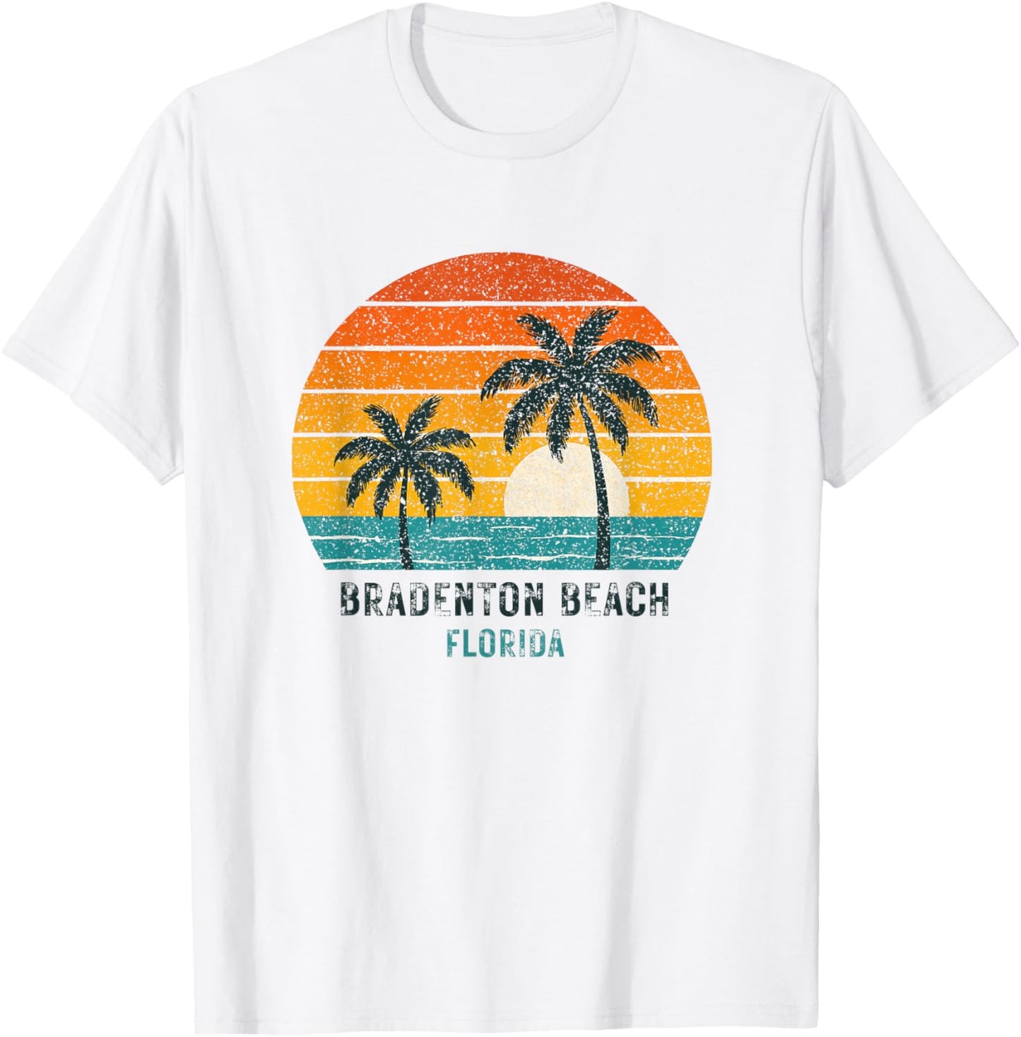Bradenton Beach Florida Retro Vintage Souvenir Sun Vacation T-Shirt - T-Shirt | White