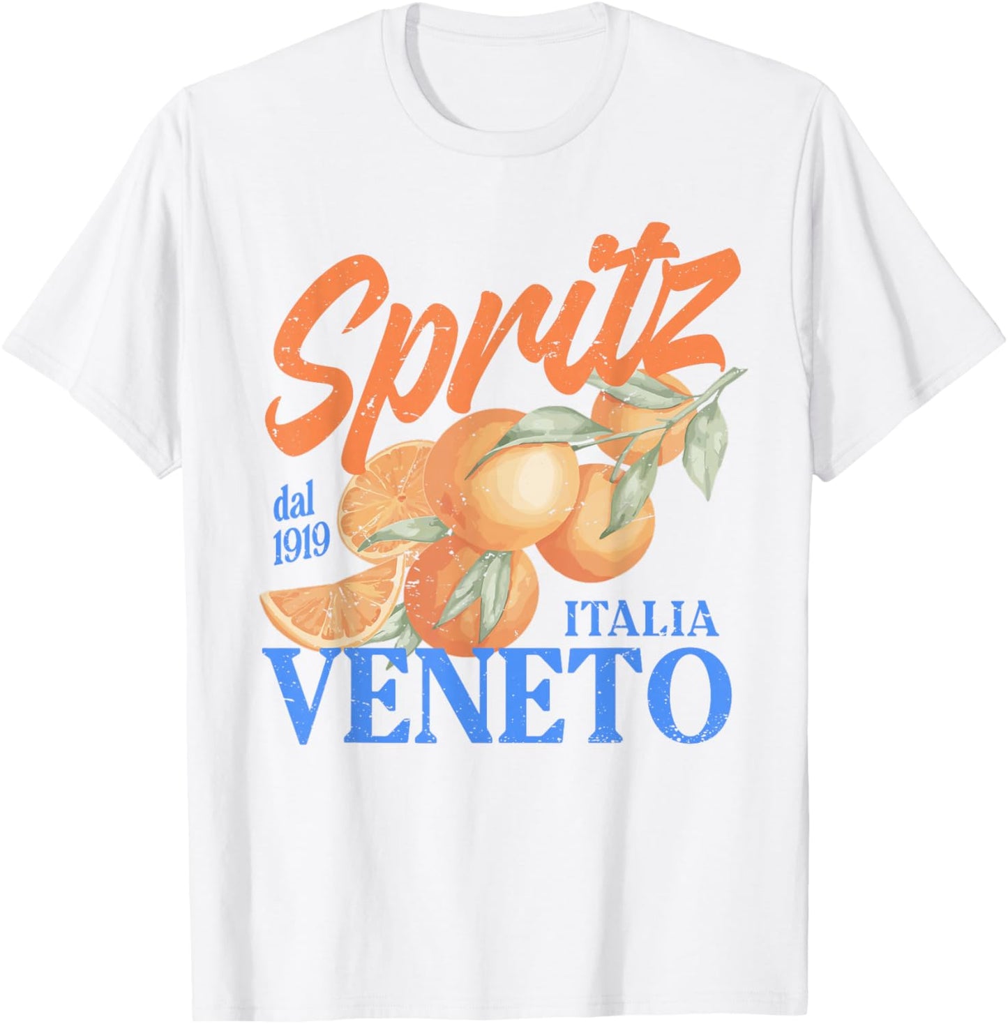 Spritz Veneto dal 1919 Italia Vintage Orange Wine Cocktail T-Shirt - T-Shirt | White