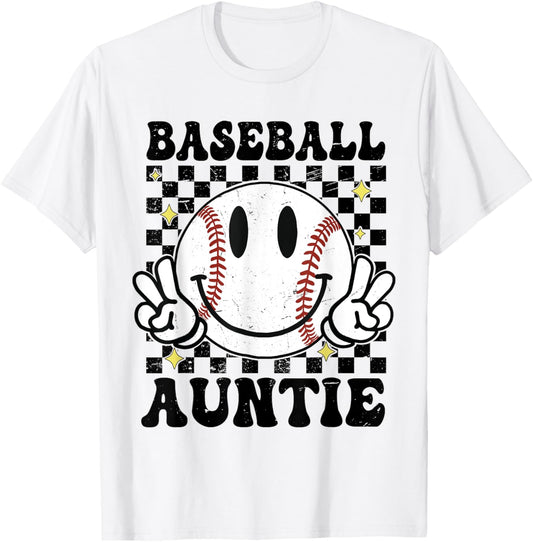 Baseball Auntie - Game Day Baseball Auntie T-Shirt - T-Shirt | White