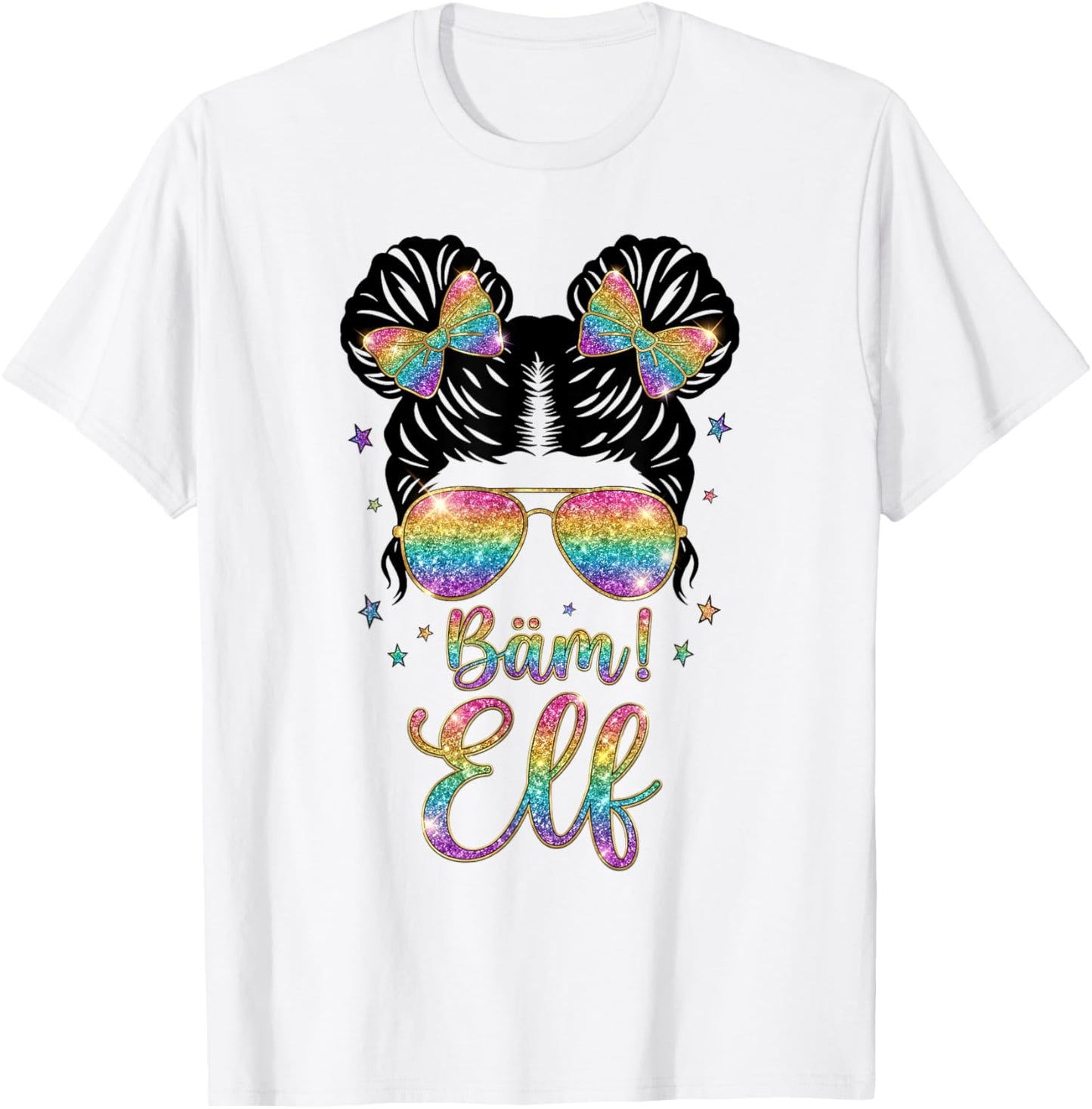 11th Birthday Girl Messy Bun Bäm! 11 T-Shirt - T-Shirt | White