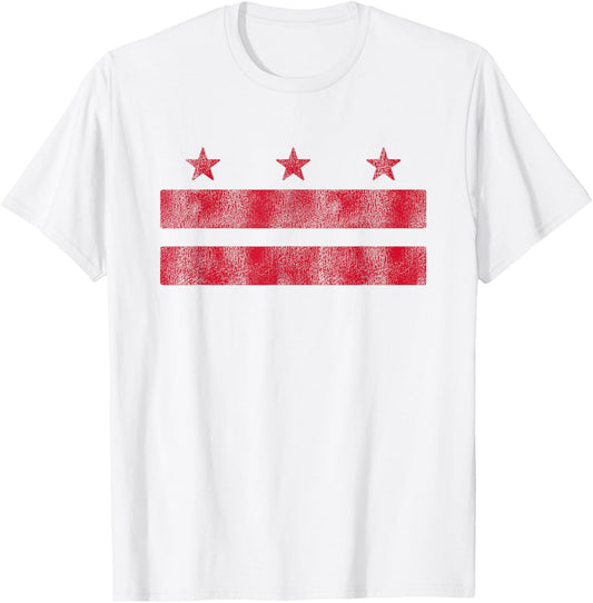 Retro Washington DC Flag District of Columbia Souvenir T-Shirt - T-Shirt | White