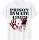 Prison Inmate Shirt Zombie Bloody Halloween Blood Splatter T-Shirt - T-Shirt | White