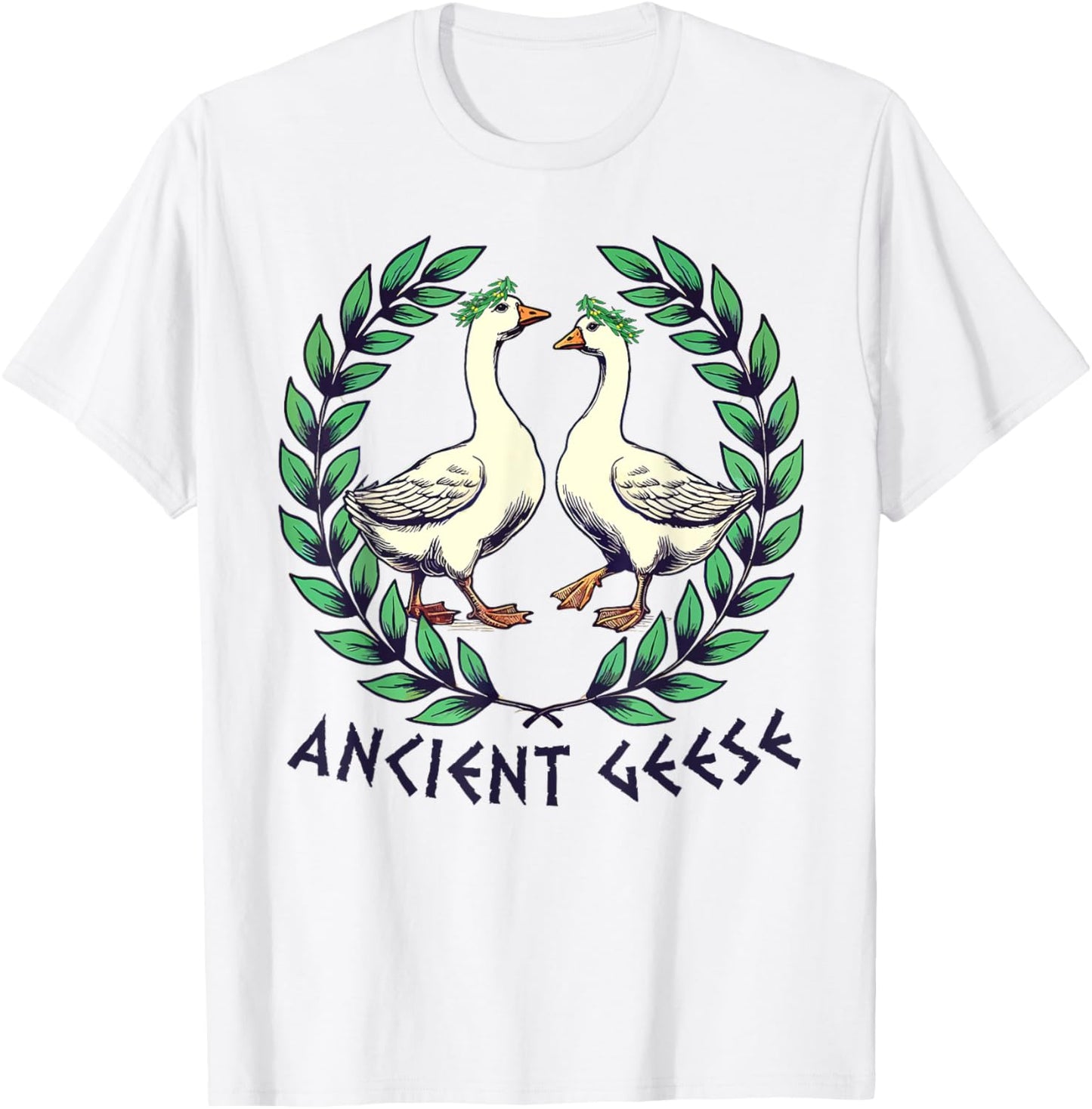 Greek Mythology Silly Goose Meet Me In Greece Ancient Geese T-Shirt - T-Shirt | White