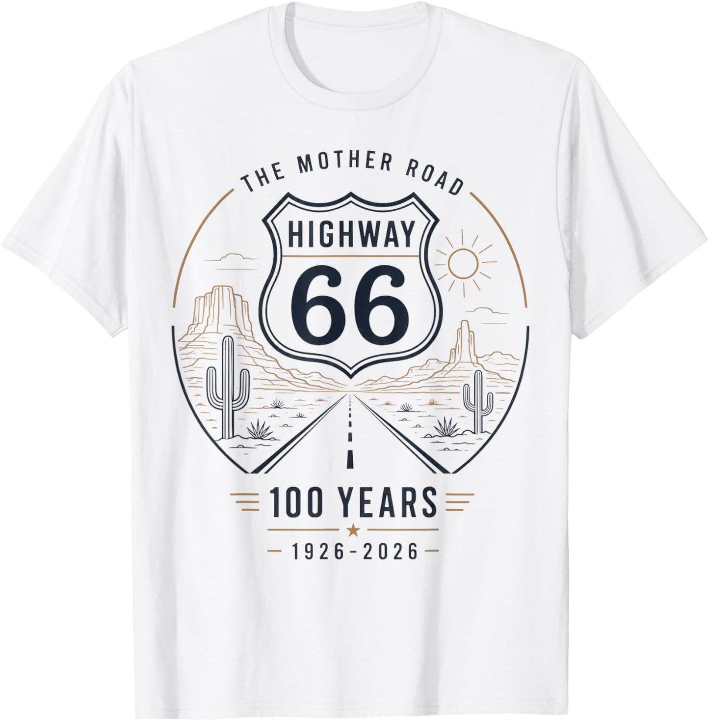 Vintage Highway 66 100 Year Centennial Anniversary Souvenir T-Shirt - T-Shirt | White