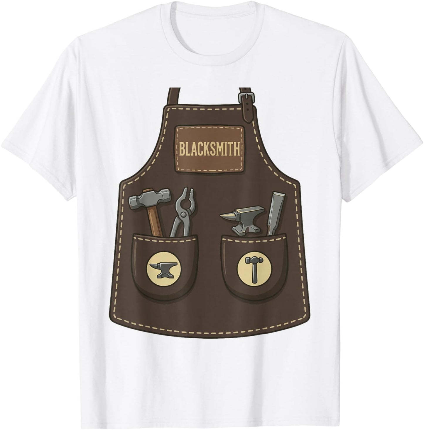 Blacksmith Funny Forge Worker Farrier Apron Costume T-Shirt - T-Shirt | White