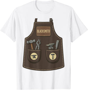 Blacksmith Funny Forge Worker Farrier Apron Costume T-Shirt - T-Shirt | White
