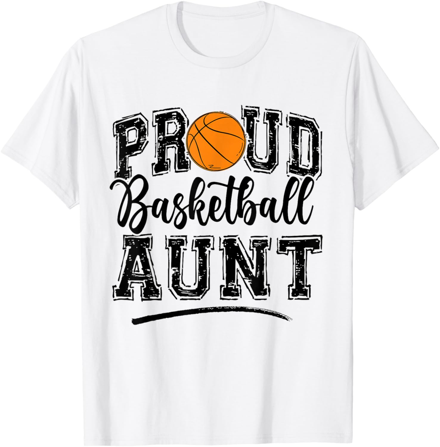 Proud Basketball Aunt Auntie Of A Basketball Player Nephew T-Shirt - T-Shirt | White