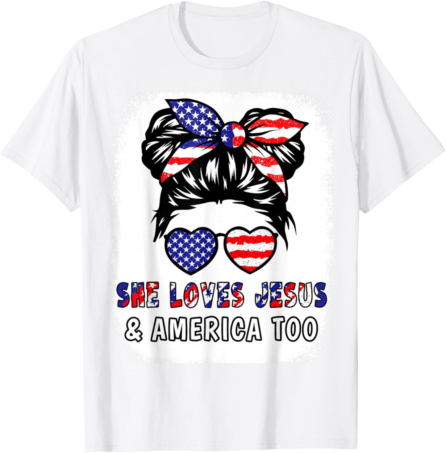 Girl Love Jesus America Cute 4th July Patriotic Teen Toddler T-Shirt - T-Shirt | White