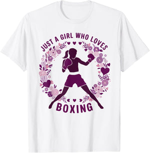 Just A Girl Who Loves Boxing Cute Boxer Boxing Lovers T-Shirt - T-Shirt | White
