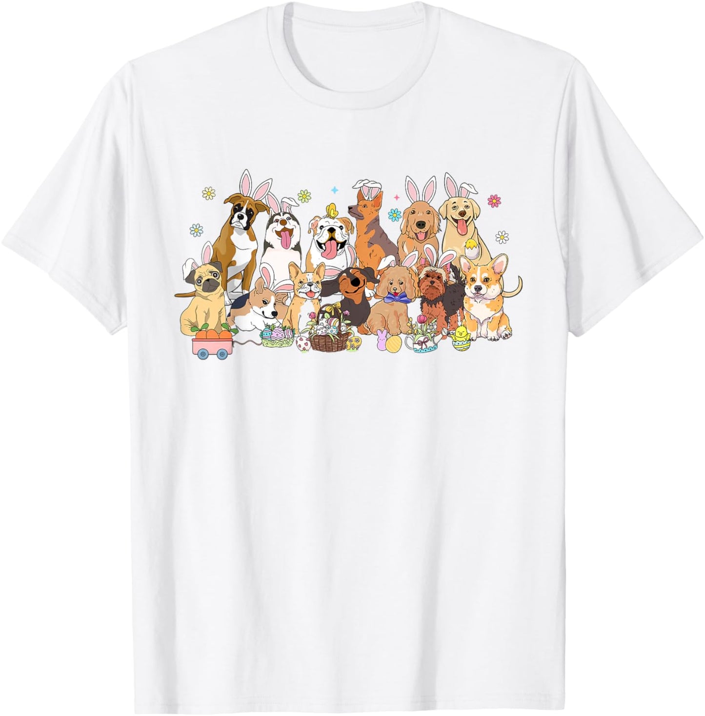 Women Easter Bunny Dog Egg Hunters Dog Lover Dog Mom T-Shirt - T-Shirt | White