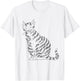 Cute Cat Kitty Playing Music Note Clef Musician Art T-Shirt - T-Shirt | White