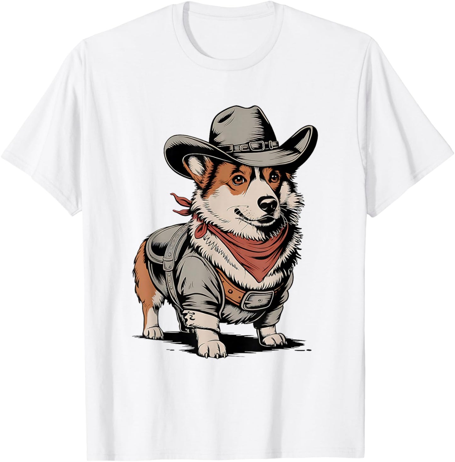 Adults & Kids Corgi Lover Country Western White Small T-Shirt - T-Shirt | White