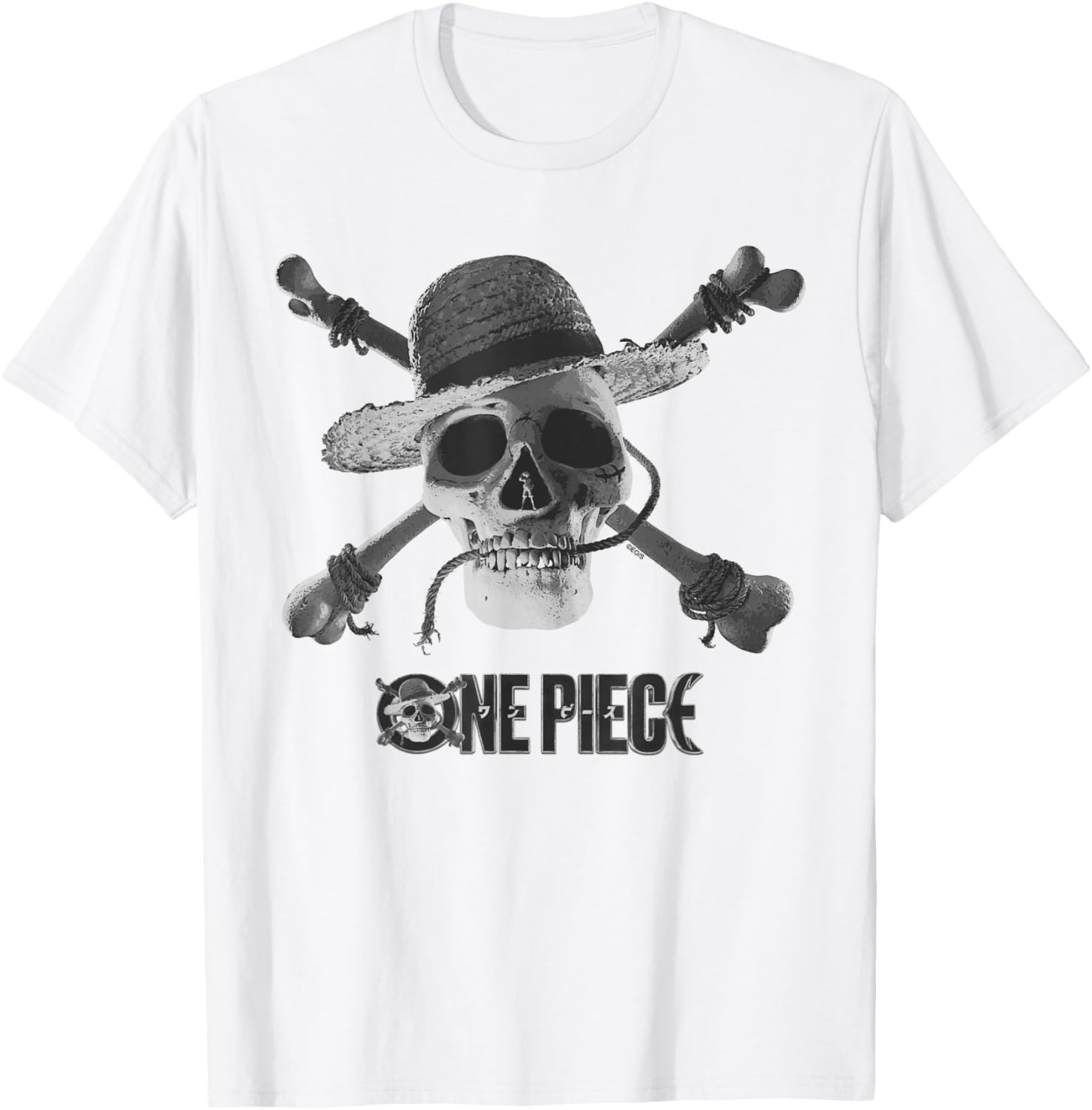 One Piece Mono Skull & Logo T-Shirt - T-Shirt | White