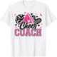 Football Cheer Coach Pink Ribbon Breast Cancer Awareness T-Shirt - T-Shirt | White