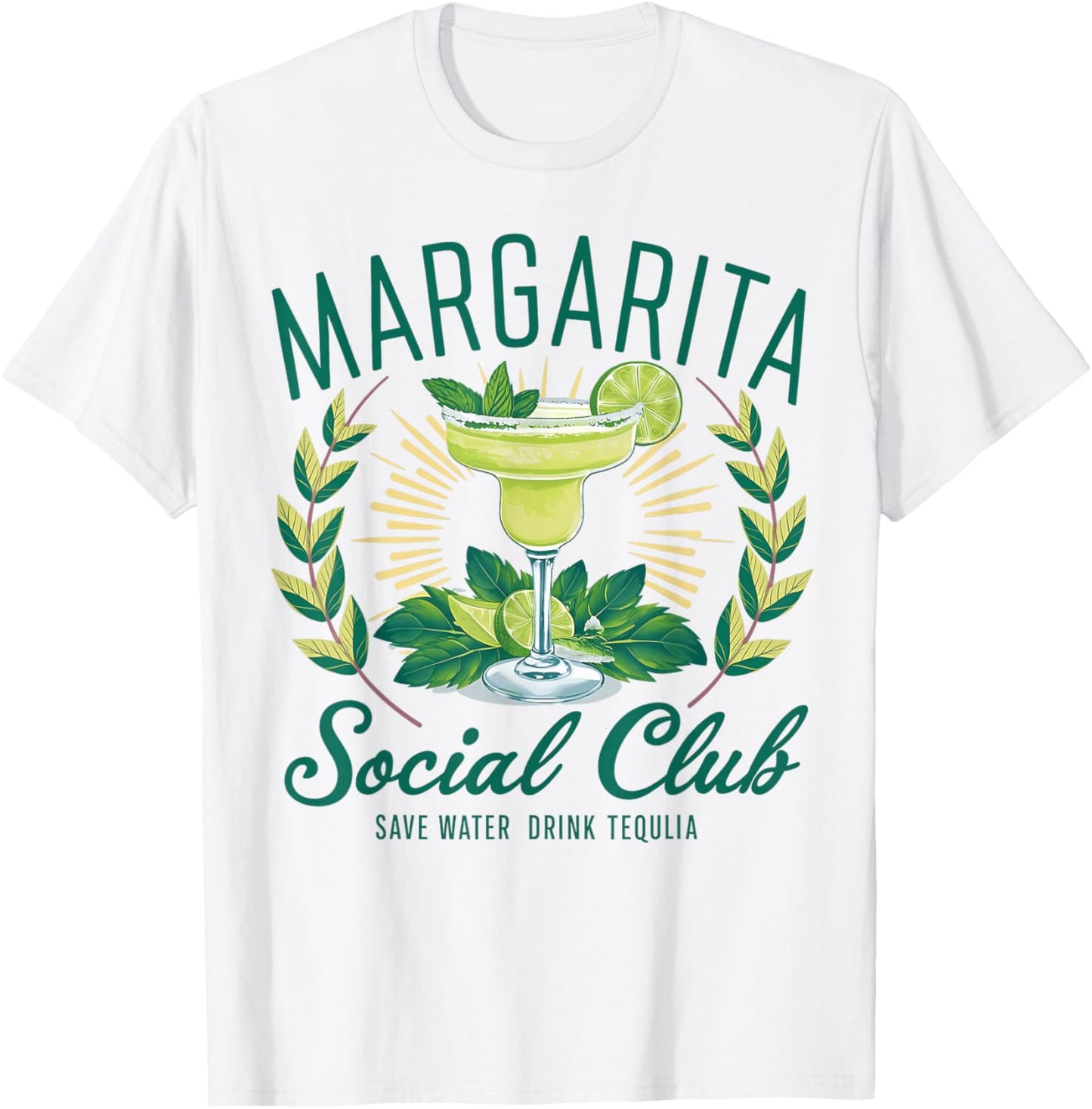 Margarita Social Club Est Tequila Cocktail Club Drinking T-Shirt - T-Shirt | White