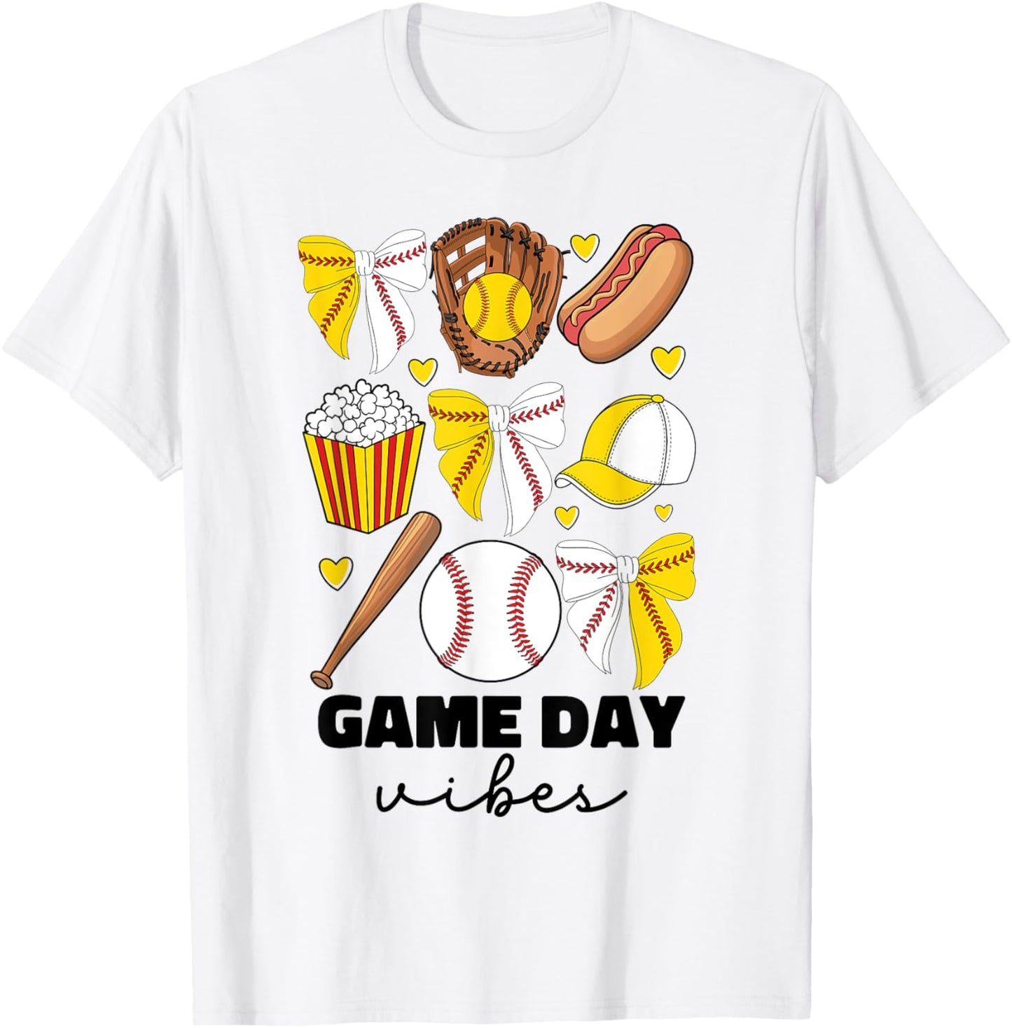 Baseball And Softball Mom Game Day Vibes Coquette Bow Women T-Shirt - T-Shirt | White