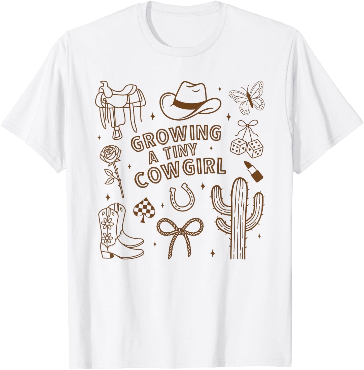 Country Pregnancy Announcement Growing A Tiny Cowgirl T-Shirt - T-Shirt | White
