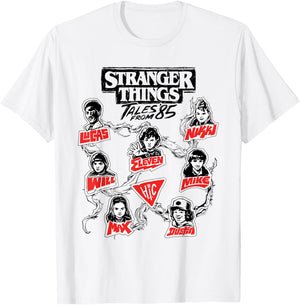 Stranger Things Tales from '85 Character Vines T-Shirt - T-Shirt | White