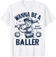 Wanna Be A Baller Shot Caller Retro Game Day Baseball Boy T-Shirt - T-Shirt | White