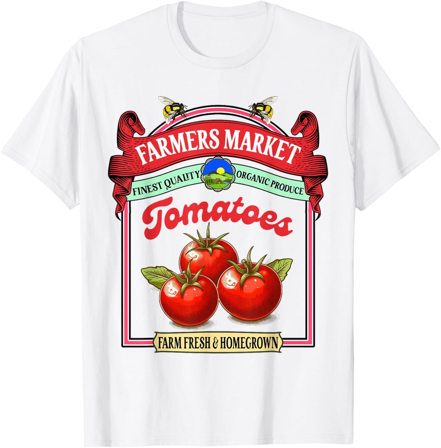 Farmers Market Fresh Gardening Farmers Market Tomatoes T-Shirt - T-Shirt | White