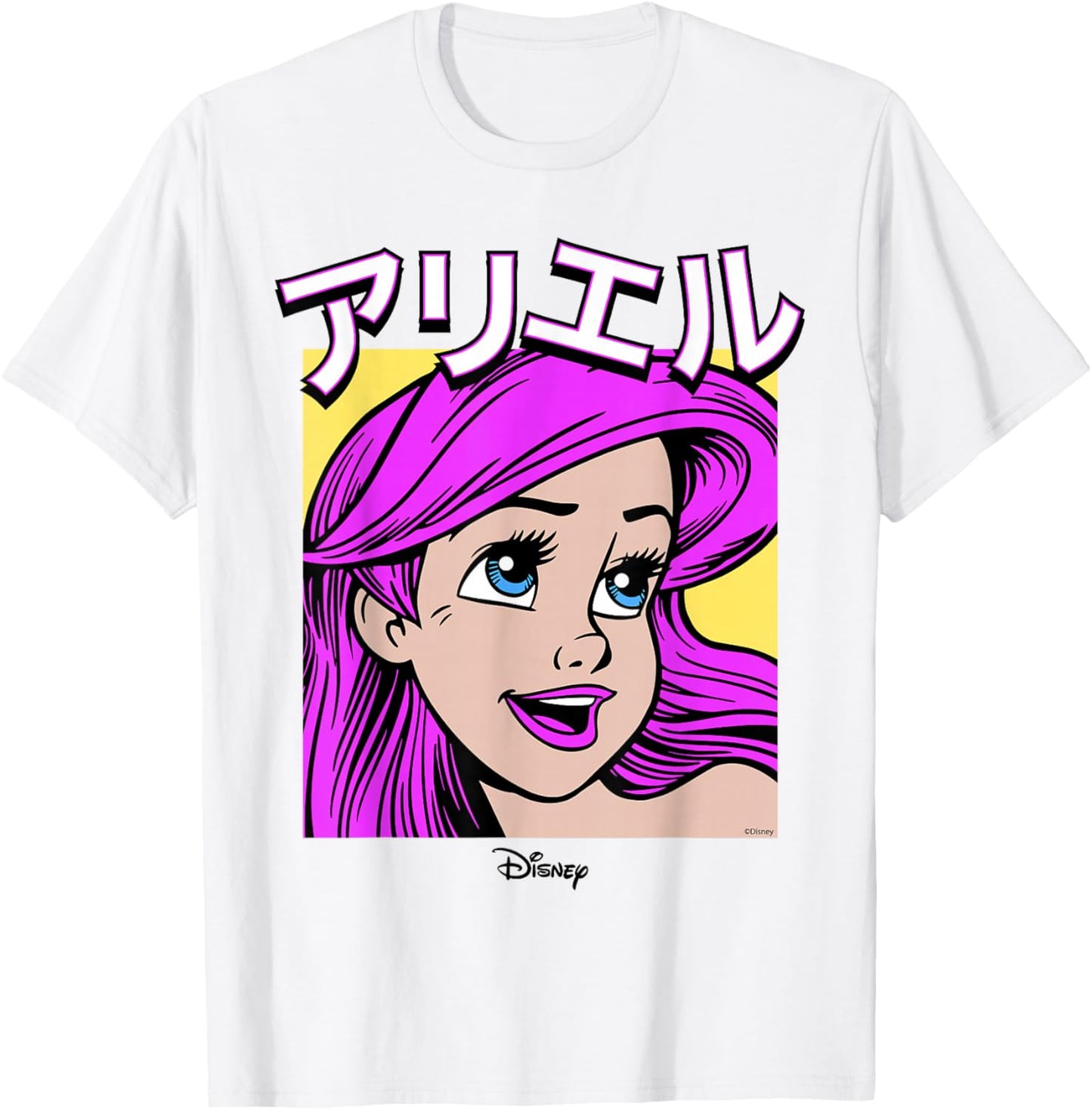 Disney The Little Mermaid Ariel Pop Art Japanese Style T-Shirt - T-Shirt | White