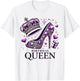 Birthday Queen Crown High Heel Women Girls Birthday Squad T-Shirt - T-Shirt | White