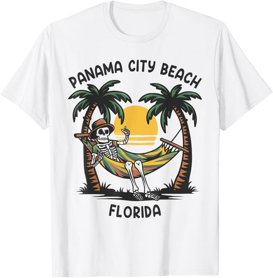 Vintage Panama City Beach Florida Palms FL Sunset Funny Men Women T-Shirt - T-Shirt | White