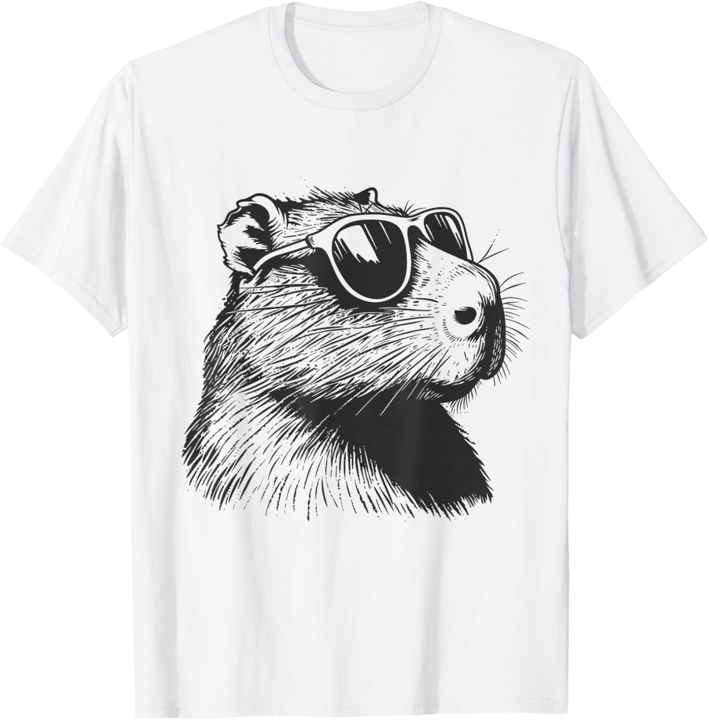 Capybara Lover Sunglasses Funny Animal T-Shirt - T-Shirt | White