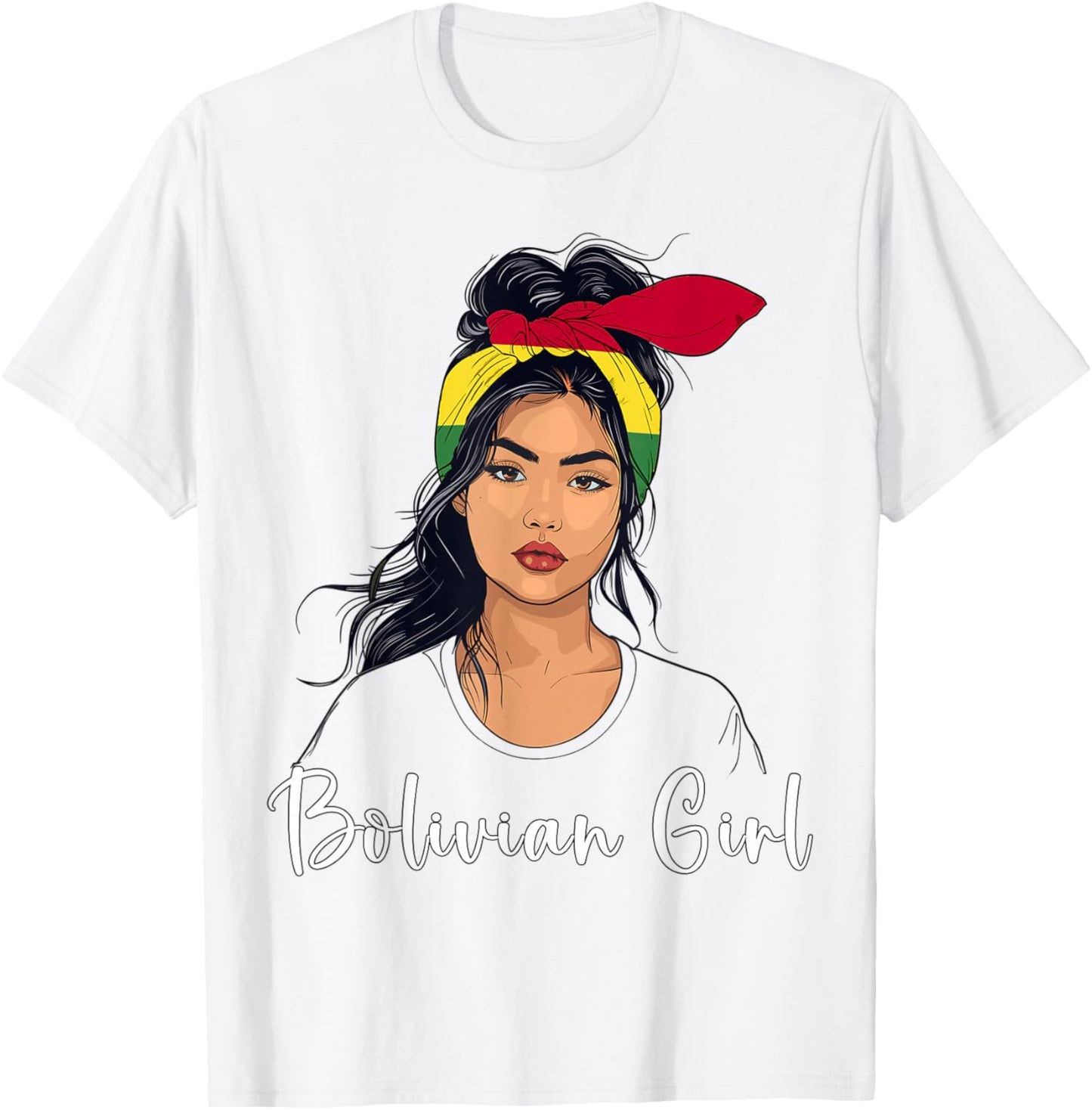 Bolivian Flag Heritage Costume Girl Souvenirs Bolivia T-Shirt - T-Shirt | White