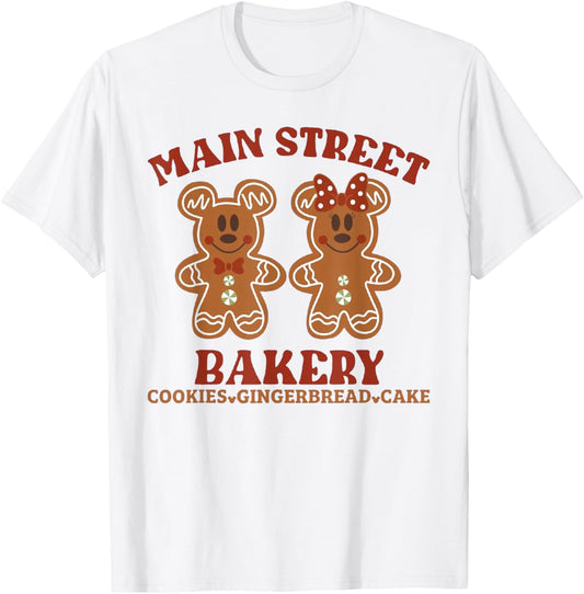 Main Street Bakery Cookies Gingerbread Cake Christmas T-Shirt - T-Shirt | White