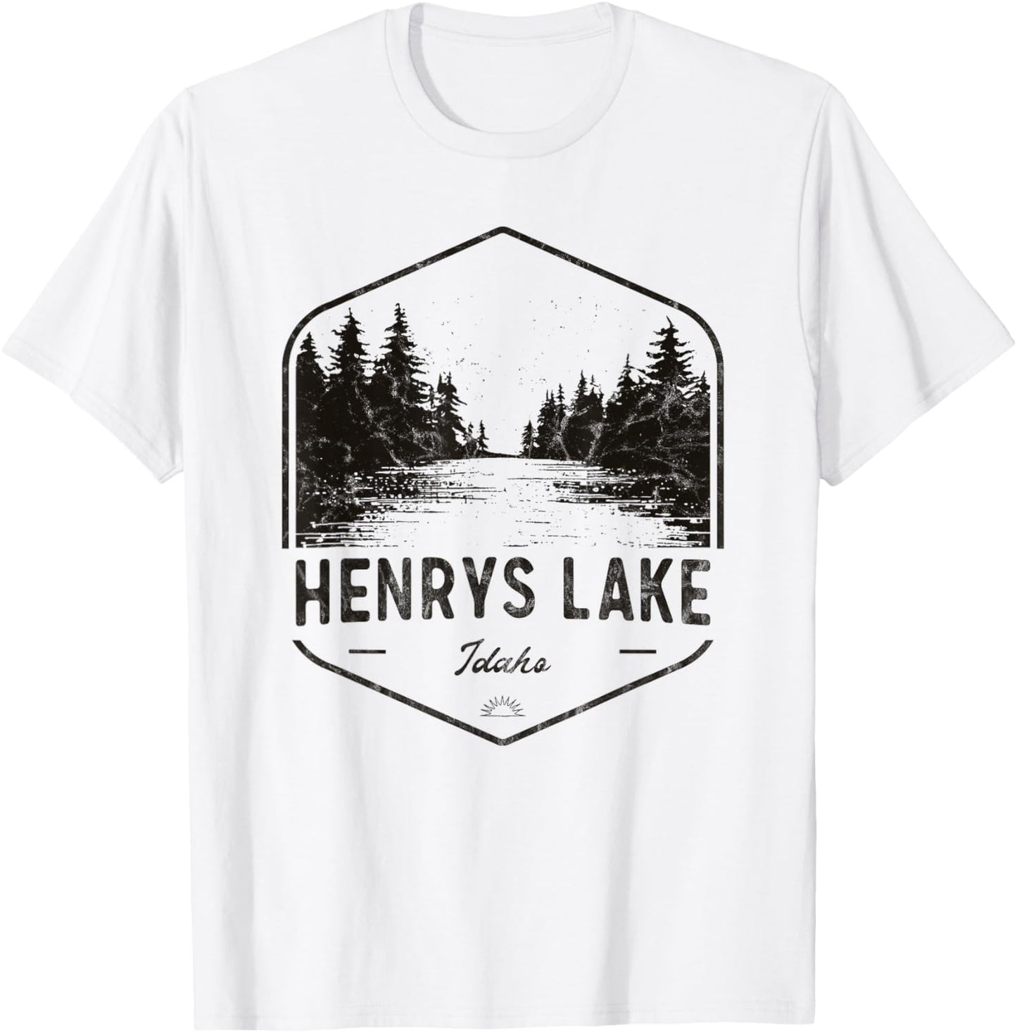 Henrys Lake Idaho Outdoors Vintage T-Shirt - T-Shirt | White