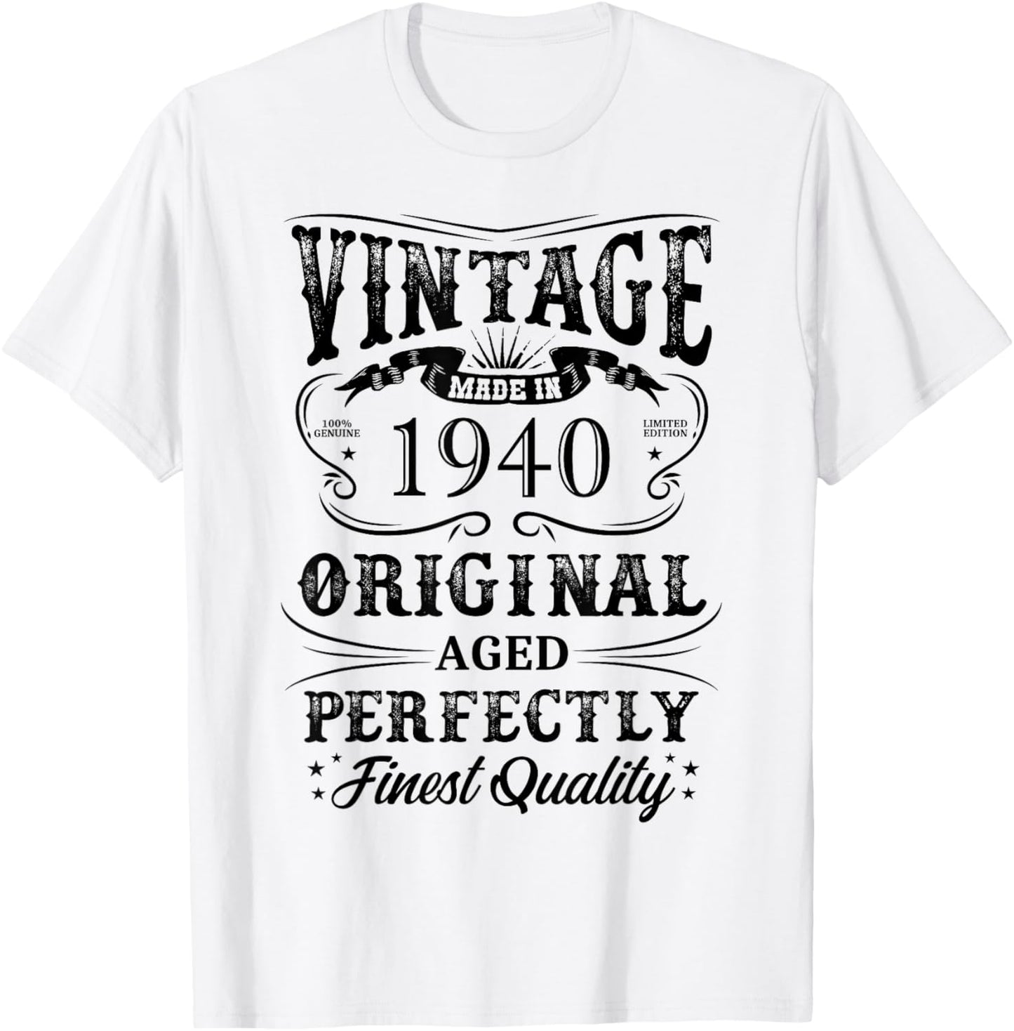1940 Original Birth Year Vintage Made In 1940 T-Shirt - T-Shirt | White