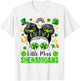 Miss Shenanigans Messy Bun Shamrock St Patrick Day Girl Kids T-Shirt - T-Shirt | White