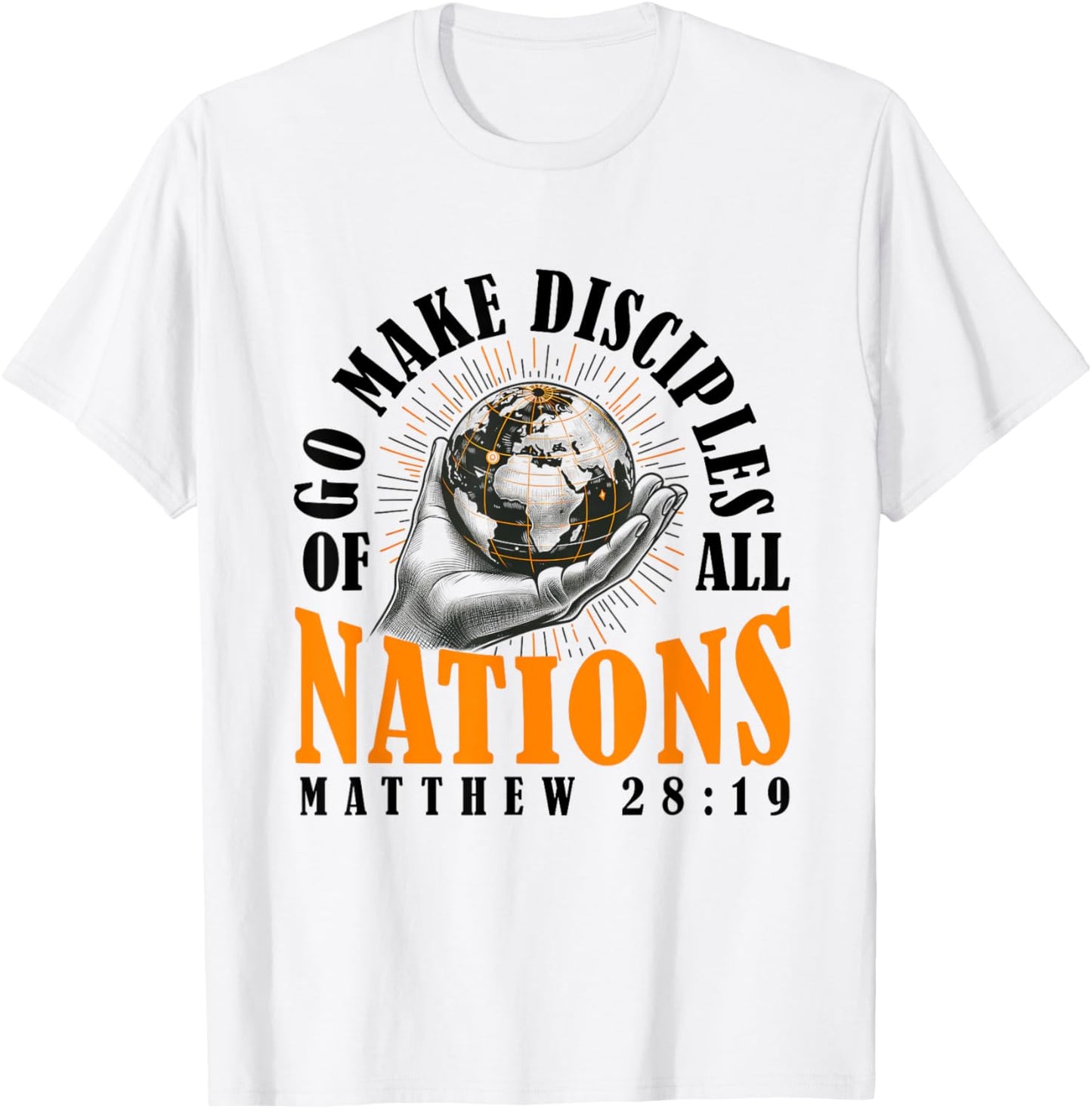 Go And Make Disciples of All Nations Retro Christian Bible T-Shirt - T-Shirt | White