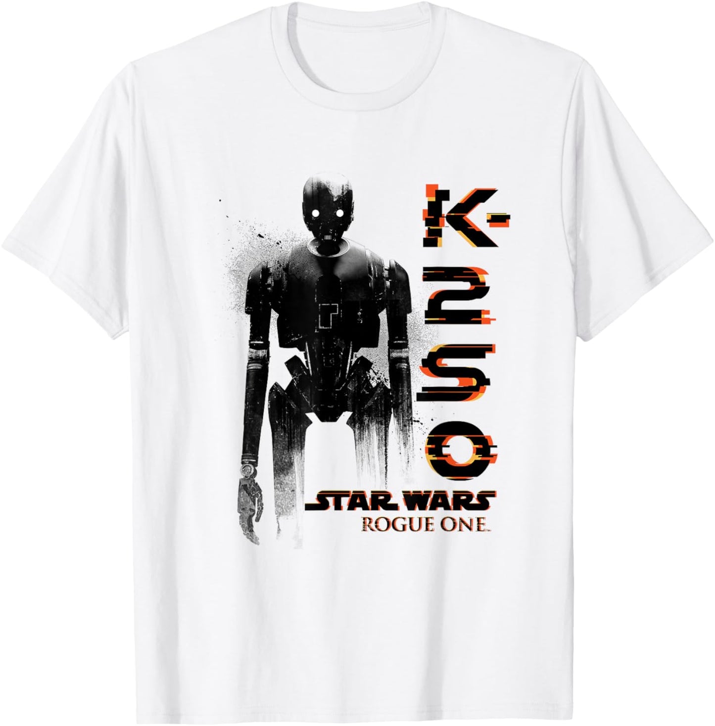 Star Wars Rogue One K-2SO Splat Paint Silhouette Chest Logo T-Shirt - T-Shirt | White