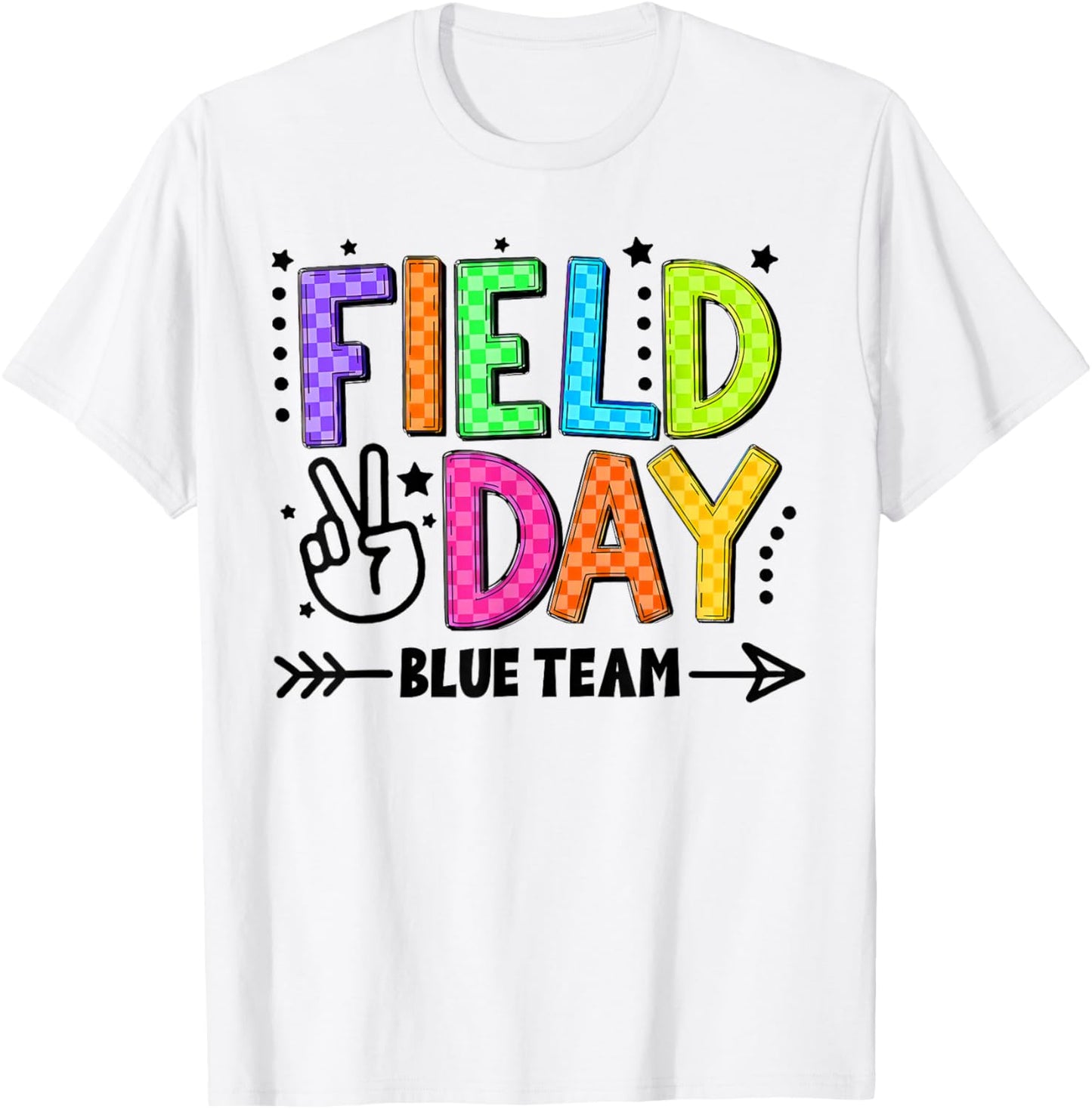 Field Day Blue Team Funny for Teacher Kids Field Day Games T-Shirt - T-Shirt | White