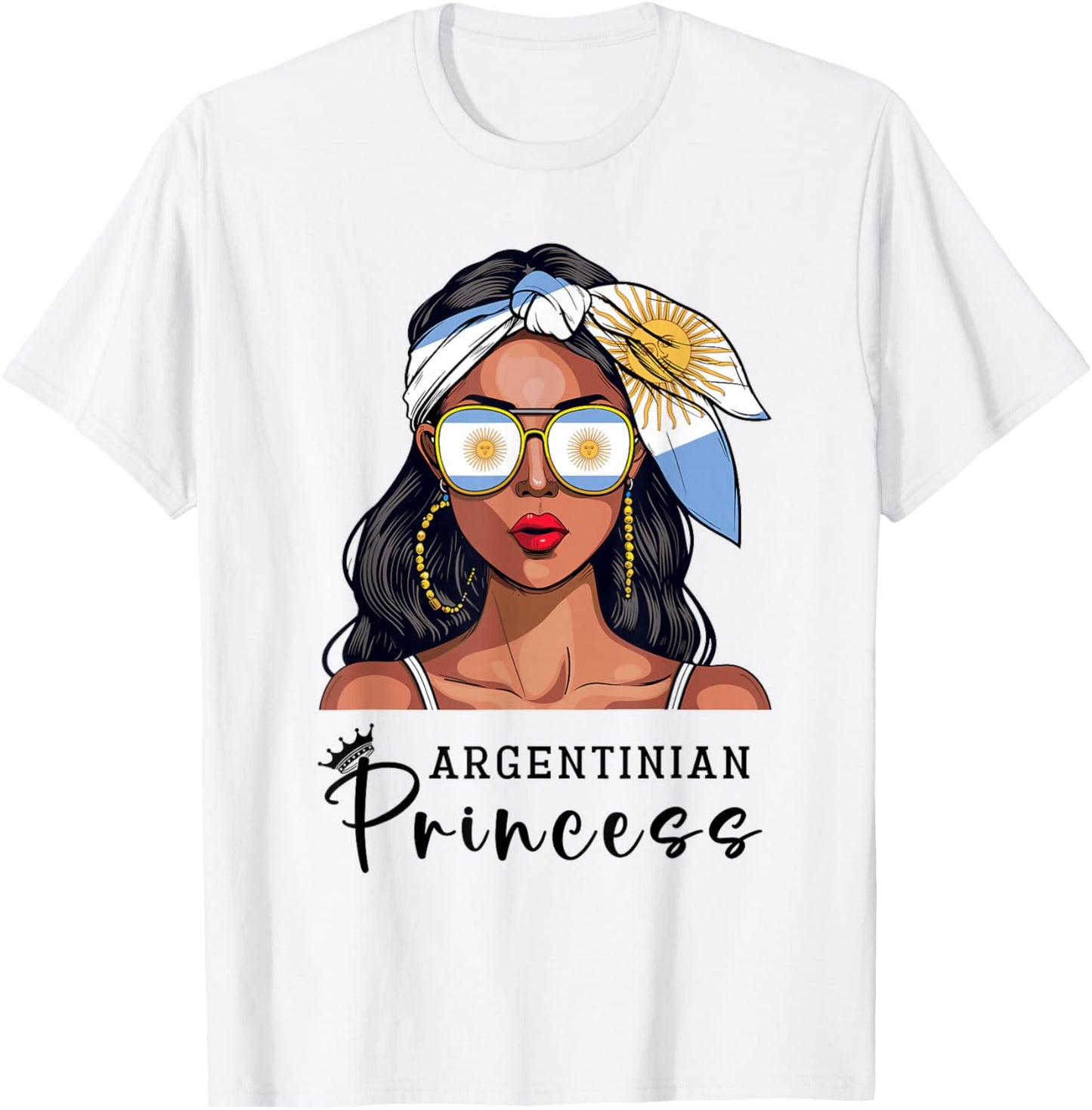 Argentinian Souvenirs Products Woman Flag Princess Argentina T-Shirt - T-Shirt | White